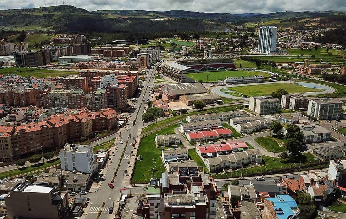 Panorámica de la ciudad de Tunja drone